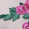 Pink and Green Embroidered 3D Flower Patch Iron On for Dresses and Costumes